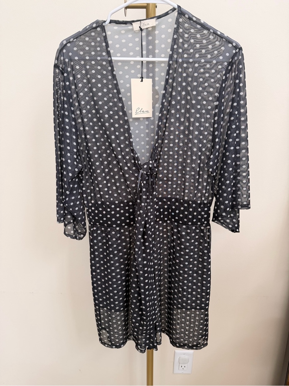 Black polka dot Romper Coverup
